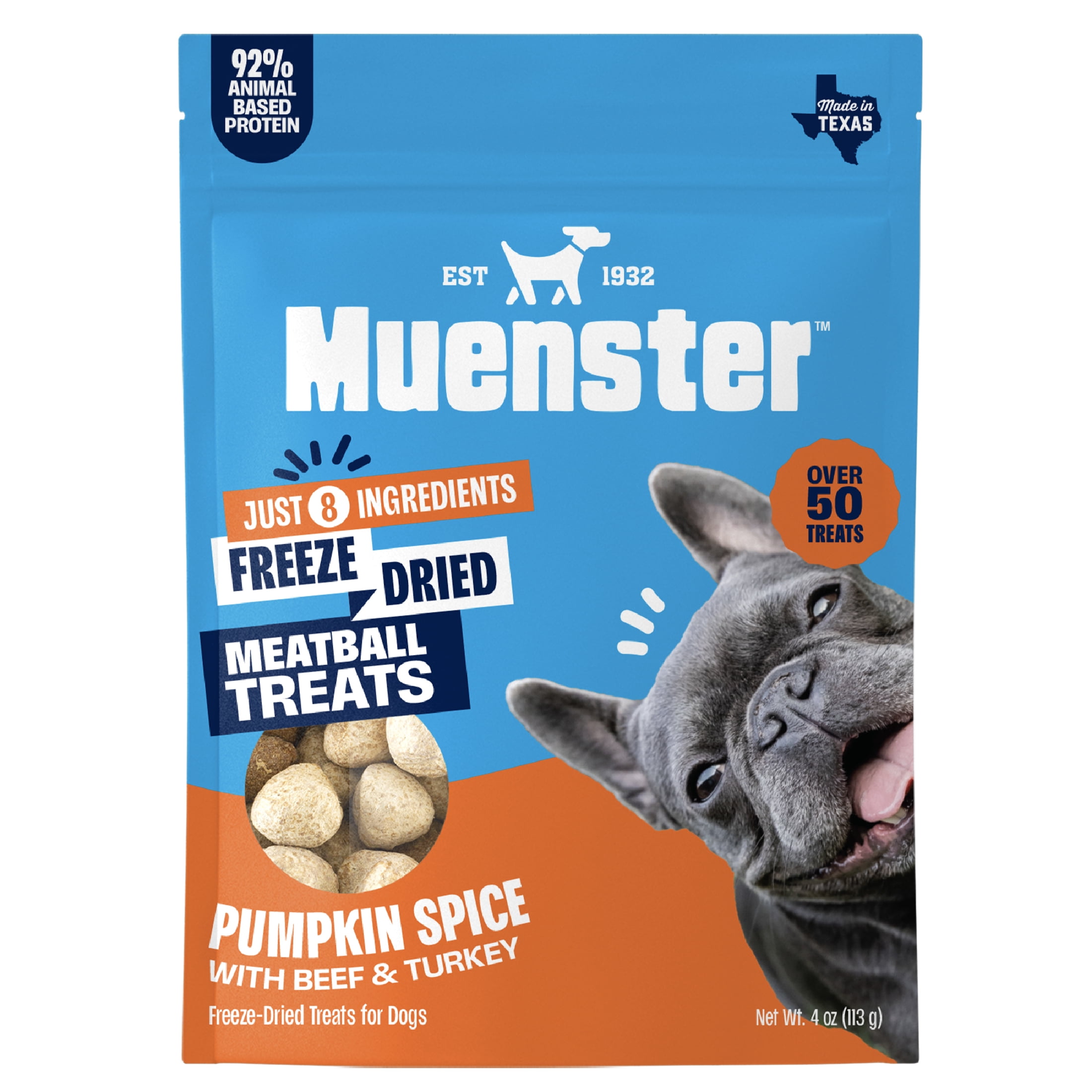 Muenster Pumpkin Spice Freeze-Dried Beef & Turkey Dog Treats