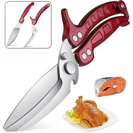 Muerk Kitchen Scissors, Kitchen Shears Household Barbecue Scissors Poultry Shears, Stainless Steel Food Cooking Scissors Ultra Sharp Utility for Chicken, Bone, Meat, Turkey, Fish Thanksgiving Christma