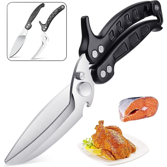 Muerk Kitchen Shears, Kitchen Scissors Heavy Duty Seafood Scissors Household Barbecue Scissors Poultry Shears, Food Cooking Scissors for Chicken, Bone, Meat, Turkey, Fish Thanksgiving Christmas Day