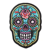 Muerte Azul Sugar Skull Patch, Day Of The Dead Patches