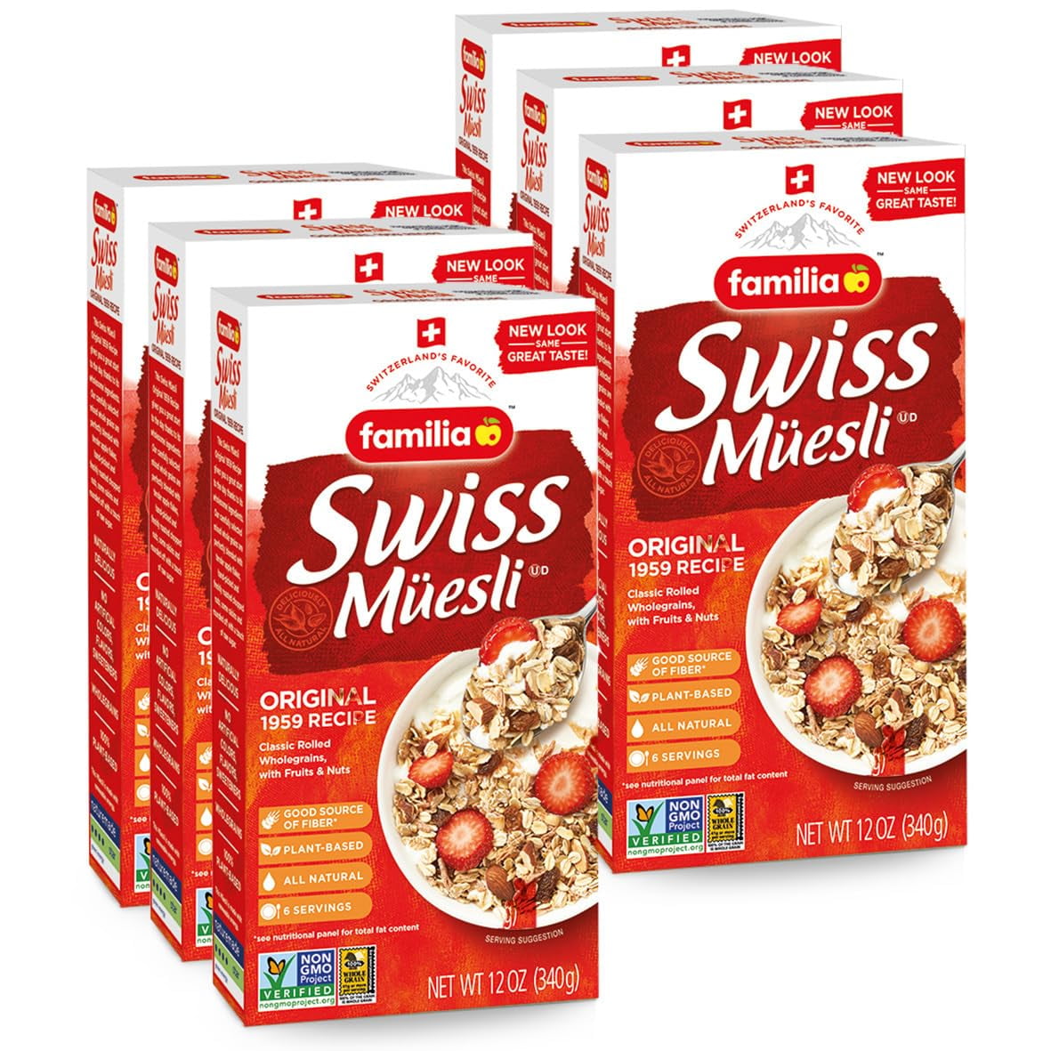 Muesli Cereal, Original Recipe with Fruit and Nuts Enjoy Hot, Cold or