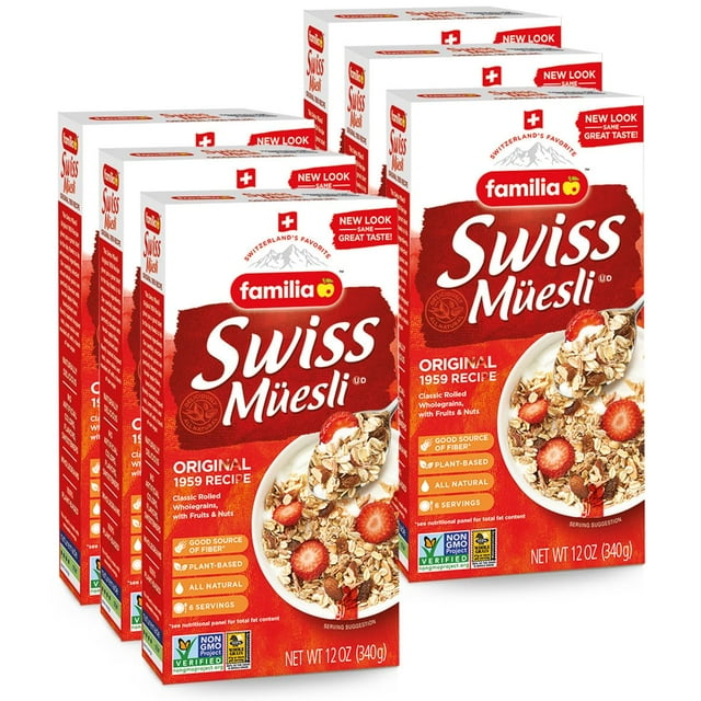 Muesli Cereal, Original Recipe with Fruit and Nuts Enjoy Hot, Cold or