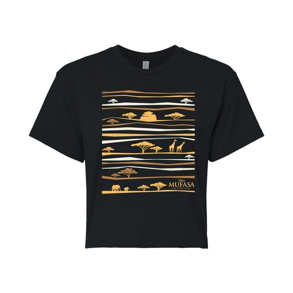 Mufasa - Line Pattern - Juniors Cropped Graphic T-Shirt