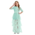 thumbnail image 1 of Mufeng Flower Girl Dresses for Wedding Floral Lace Bodice Ruffled Tulle Princess Ball Gown Kids Prom Mint Green 10, 1 of 5