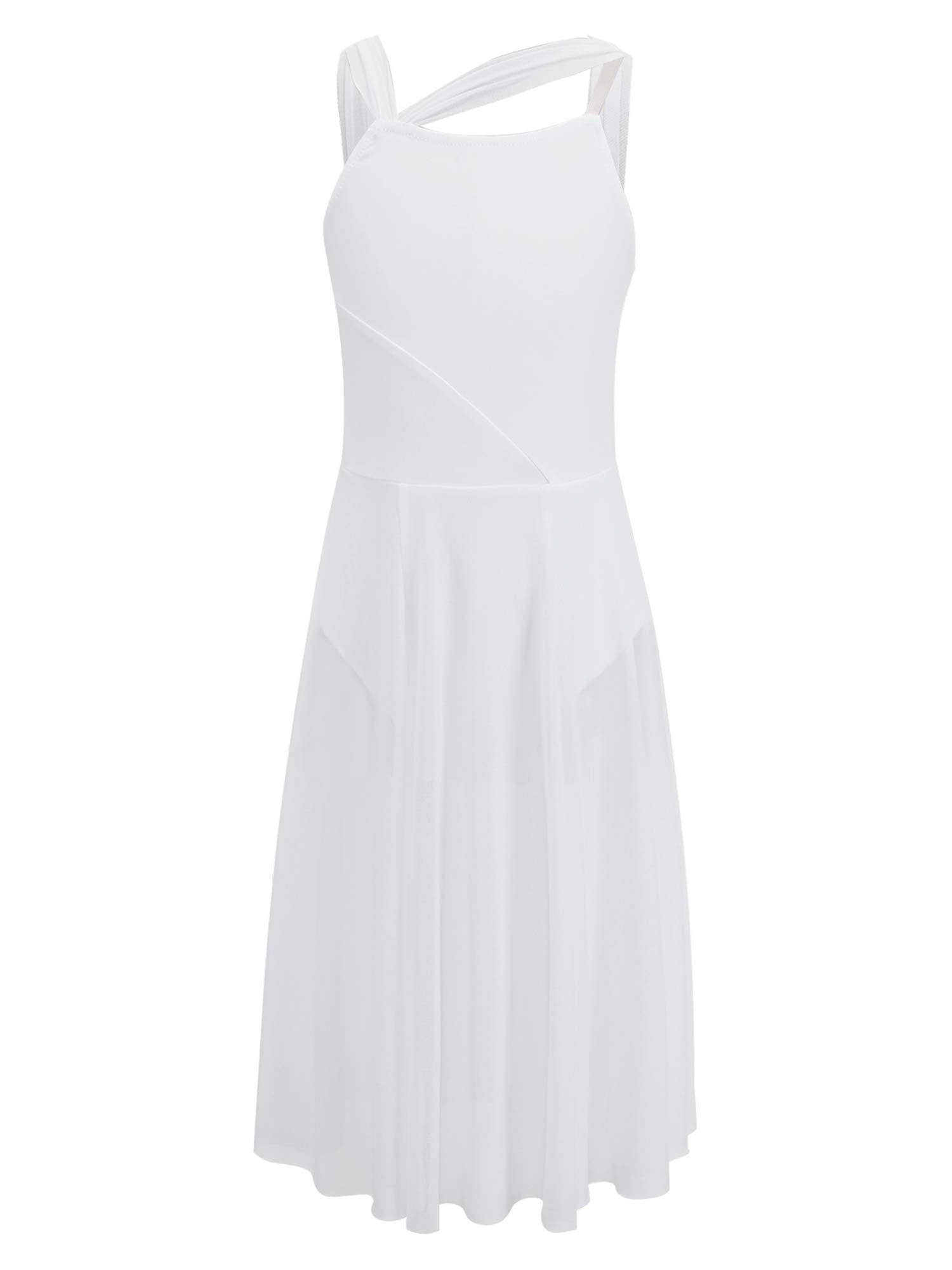 Womens Girls Lyrical Dance Costume Irregular High Low Chiffon Ballet Dress