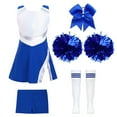 Mufeng Kids Girls Cheerleading Dance Outfit Dress with Shorts 1Pc
