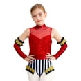 thumbnail image 1 of Mufeng Kids Girls Drum Band Outfits Trapeze Showman Pretend Play Outfit Sparkle Sequins Dance Bodysuit Red 8, 1 of 7