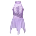 thumbnail image 1 of Mufeng Kids Girls Sequin Ballet Tutu Dress Ballerina Costume Halter Neck Dance Dresses Mesh Skirt Lavender 14, 1 of 7