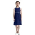 thumbnail image 1 of Mufeng Kids Girls Sequins Lace Flower Dress Elegant Beads Wedding Party Formal Prom Gown Dress Navy Blue 8, 1 of 6