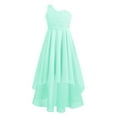 thumbnail image 1 of Mufeng Kids Girls Shiny Rhinestones Junior Bridesmaid Dress One Shoulder Chiffon Wedding Birthday Party Dresses Mint Green 8, 1 of 6