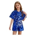 thumbnail image 1 of Mufeng Kids Girls Shiny Sequin Rompers Outfits One Piece Jumpsuit Evening Wedding Party Festive Sets Blue 16, 1 of 7