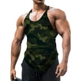 thumbnail image 1 of Mufeng Men's Gym Workout Tank Top Stringer Sleeveless Camouflage Running T-shirt Vest Bodybuilding Army Green XL, 1 of 2