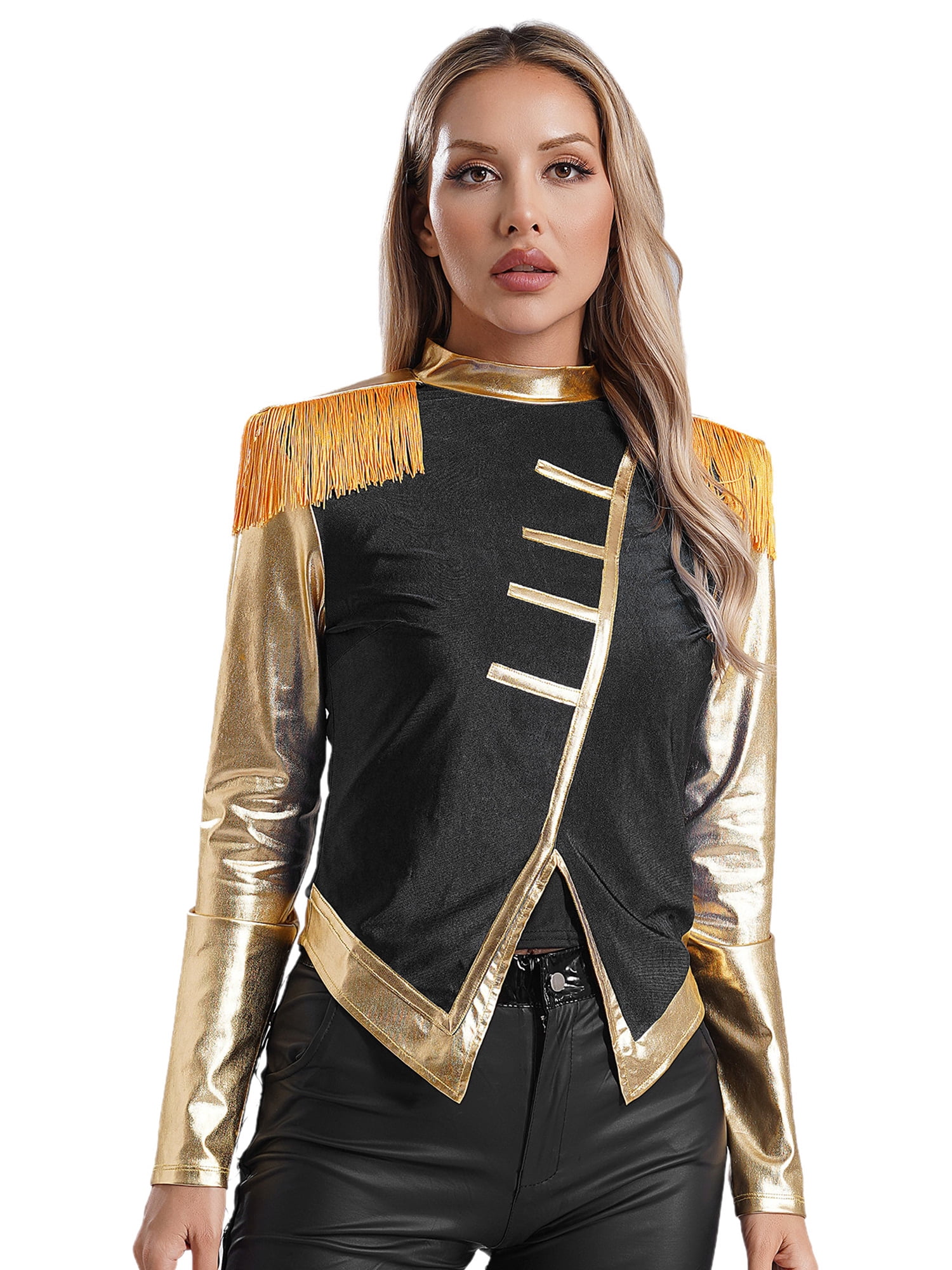 Mufeng Women's Circus Ringleader Costume Tassels Retro Magician Showman ...