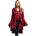 thumbnail image 1 of Mufeng Women's Steampunk Costume Fancy Tailcoat Vintage Gothic Victorian Renaissance Halloween Burgundy 3XL, 1 of 7