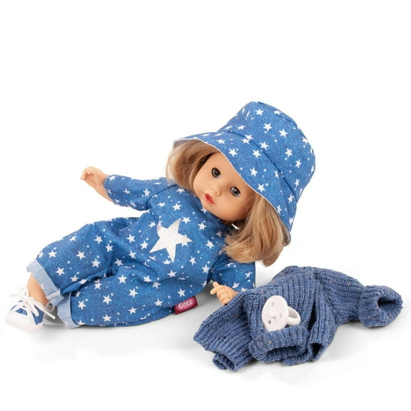 Gotz: Muffin: My Star - 13" Doll, Blue & White Star Denim Outfit, Knit Sweater & Hat, Soft Body, Blonde Hair, Sleepy Eyes, Collectible Toy, Kids 3+