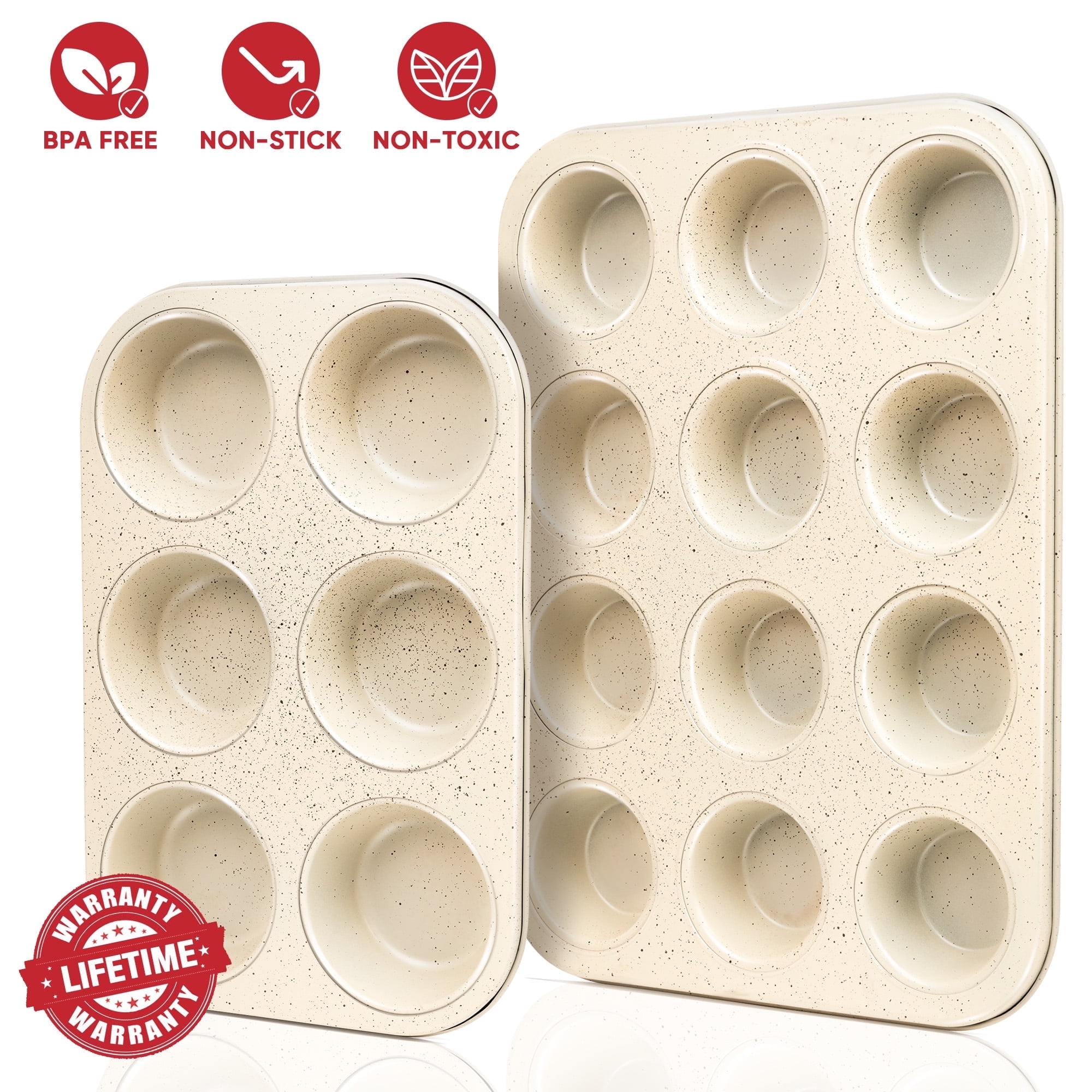 Muffin Cupcake Baking Pan, 12 Cup Standard, 6 Cup Jumbo/Large, Carbon Steel, BPA Free, Dishwasher Safe, Mini Muffin Cakes, Tart, Bread - Walmart.com