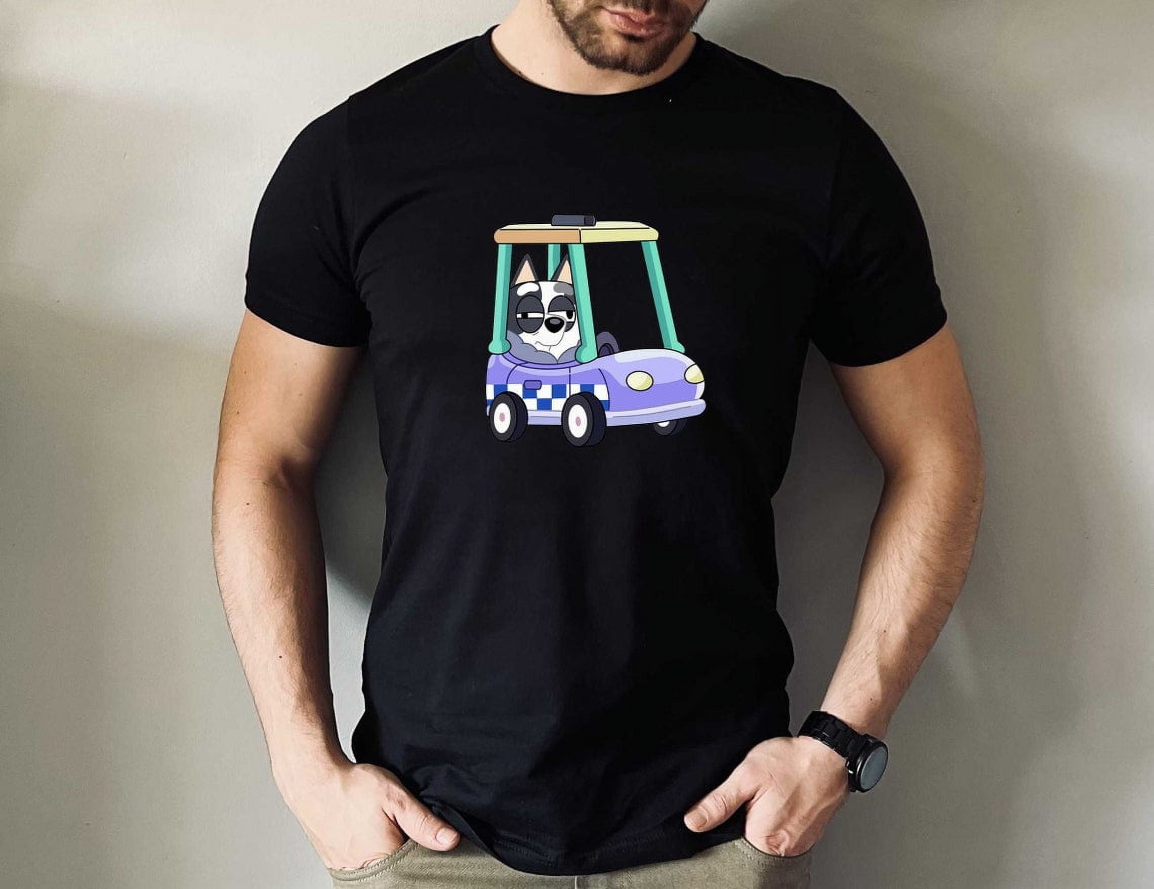 Muffin Driving Police Car T-Shirt, Funny Bluey Shirt, Cartoon Shirt ...