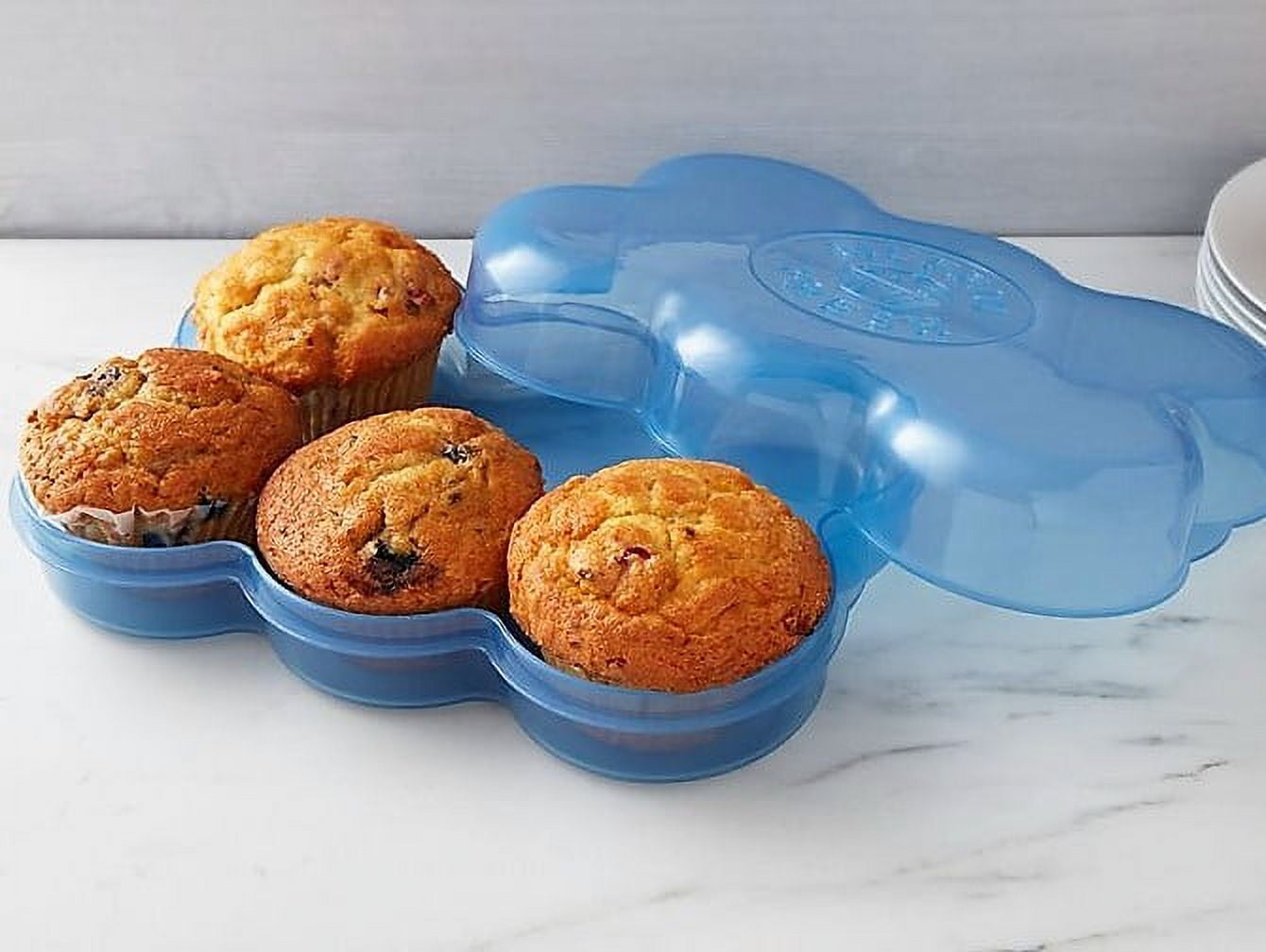 Tupperware Cupcake Keeper Muffin Taker Container Blue ❤️