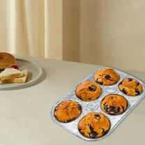 Muffin Pan | 6-Cup Cupcake Aluminum Pans Favorite Muffin Size for Baking Cupcakes,High Grade Aluminum Pan 6 Cup Cupcake Aluminum Pans Favorite Tin For Baking Cupcakes Tin,Silver,6x1.5"