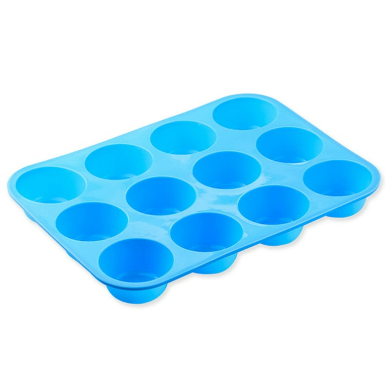 Walfos Silicone Muffin Pan - 12 Cups Regular Silicone Cupcake Pan,  Non-stick Silicone Great for Making Muffin Cakes, Tart, Bread - BPA Free  and