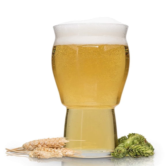 Muffin Top Nucleated Beer Glasses - Pint Glass - Cider, Soda, Tea (Transparent/Clear) by Brewing America