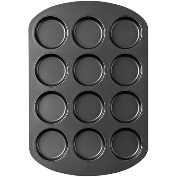 Muffin Top Pan, 12 Cavity Cupcake Pan, 3 Inch Nonstick Bakeware for Eggs, Cornbread, Cookies, Whoopie Pies and Yorkshire Pudding