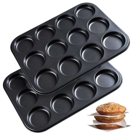 Muffin Top Pan 2 Pack Nonstick Carbon Steel Baking Mold