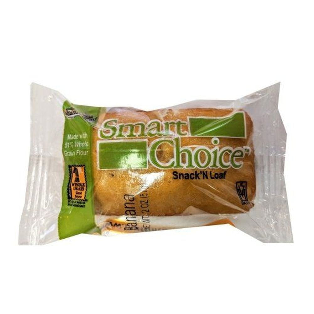 Muffin Town Smart Choice Wholegrain Banana Snack N Loaves, 2 Ounce -- 72 per Case.