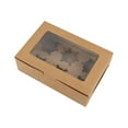 thumbnail image 1 of Muffins Boxes, Disposable Kraft Paper Cupcake Boxes, Cupcake Muffin Container with Insert & Display Window, Cupcake Carrier Fits 2/4/6 Cavity, Packing for Birthday Wedding Party Favors, 1 Pc, 1 of 4