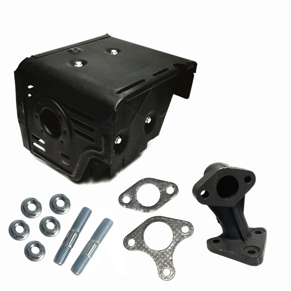 Muffler With 90-Degree Exhaust Manifold Pipe For Harbor Predator 13HP 420cc 60340 60349 69736 Gas Engine For LIFAN LF190FD LF190F-BQ LF188FDP Engine W/Gaskets & Bolts (1)