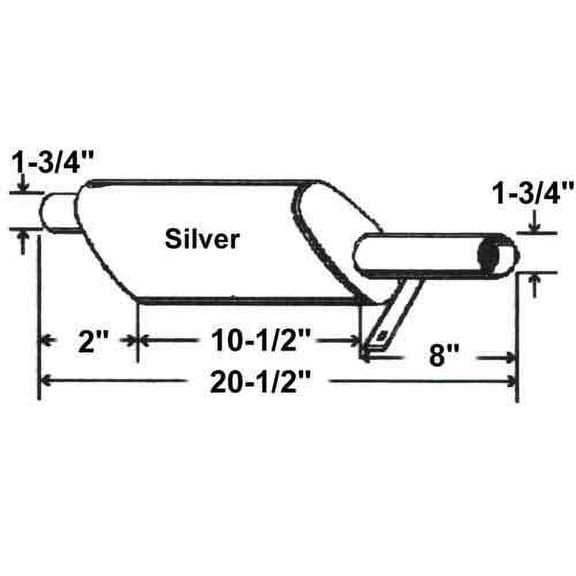 Muffler - Horizontal Mount fits Ford 2000 2100 2110 2120 2310 2600 2610 2810 2910 3000 3600 3610 3910 4000 4100 4110 4600 4610 5000 6600 C7NN5230G