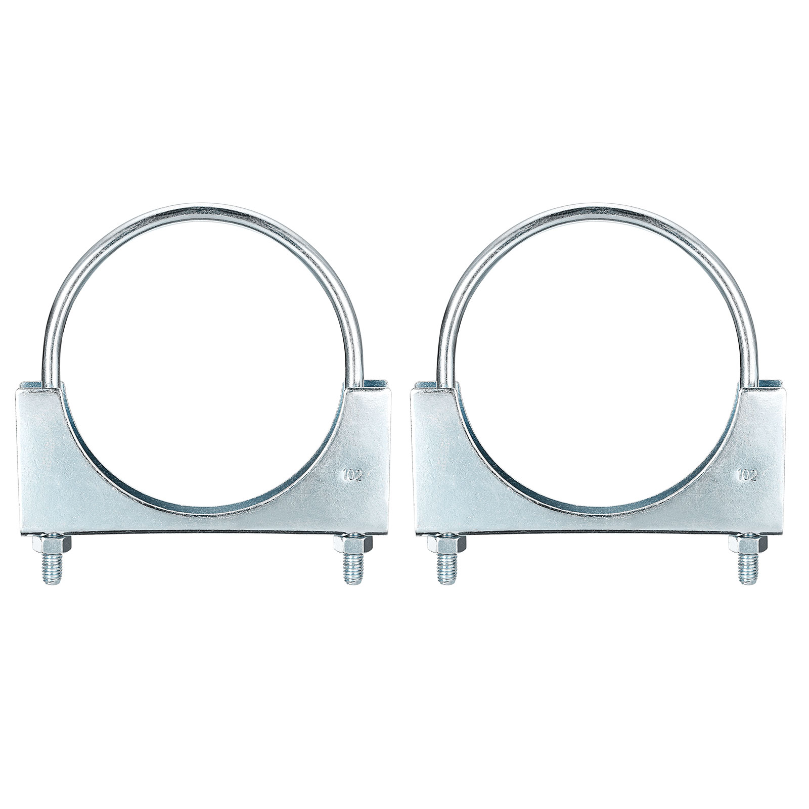 Muffler U-Bolt Clamps for 102mm Diameter Pipe, 2 Pack Saddle Type U-bolt Clamps