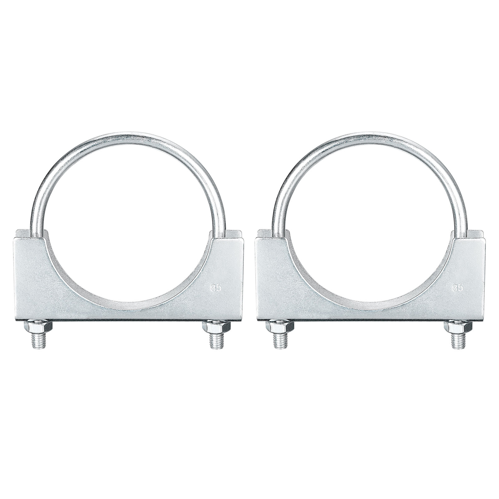 Muffler U-Bolt Clamps for 85mm Diameter Pipe, 2 Pack Saddle Type U-bolt Clamps