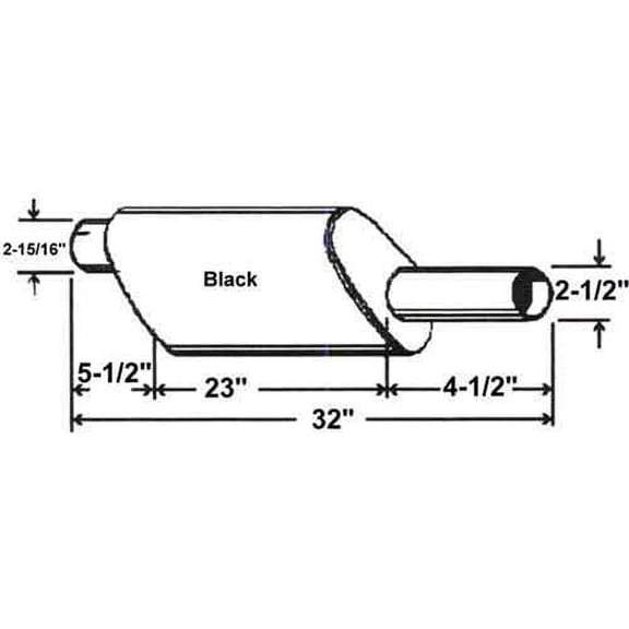 Muffler fits Oliver 1650 1655 1750 1755 1855 1850 30-3040828 303040828