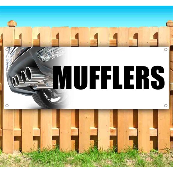 Mufflers 13 oz Vinyl Banner With Metal Grommets