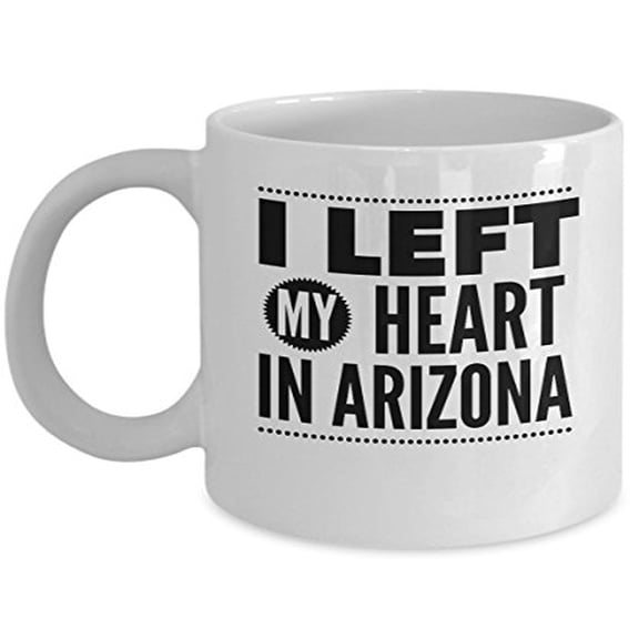 Arizona 11 oz Coffee Mug - I Left My Heart In United States White Ceramic Gift