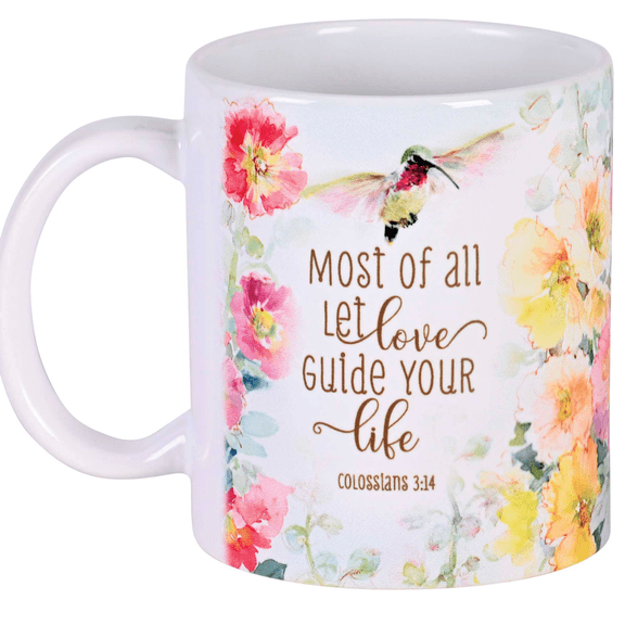 Dicksons Coffee Cup Mug For Your Favorite Morning Brew 11 Oz Ceramic Hummingbird Let Love Guide You