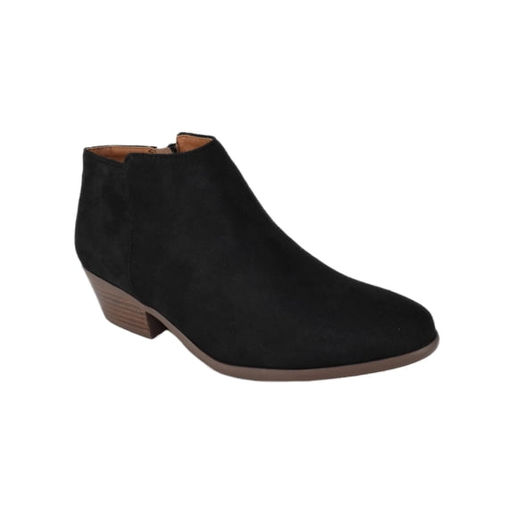 Mug Black Suede Booties Soda Women Ankle Boots Small Short Heel Side Zipper 5.5