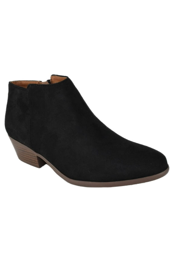 Mug Black Suede Booties Soda Women Ankle Boots Small Short Heel Side Zipper 8.5