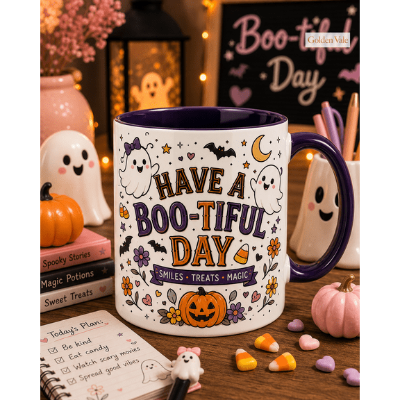 Mug Boo-tiful Day Halloween Ceramic for Coffee and Tea, Spooky Season Gift