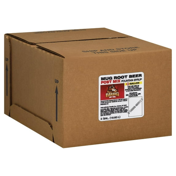 Mug Caffeine Free Root Beer Fountain Syrup Soda Pop, 5 Gallon Bag-in-Box