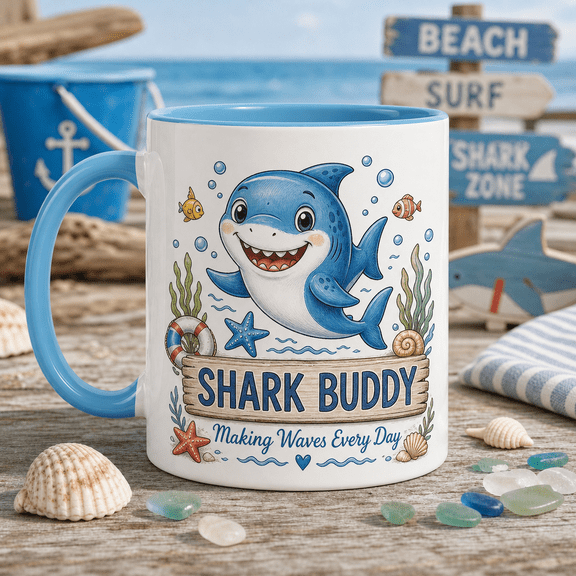 Mug Cartoon Shark Coffee and Tea Drinking for Shark Lovers