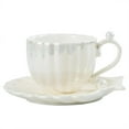thumbnail image 1 of Mug Coffee Cup Pearl Shell Ceramic Exquisite Coffee Cup and Saucer Set 240ML (White), 1 of 6