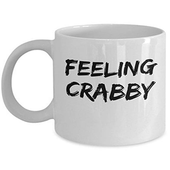 Crab 11 oz Coffee Mug - Feeling Crabby White Ceramic Gift