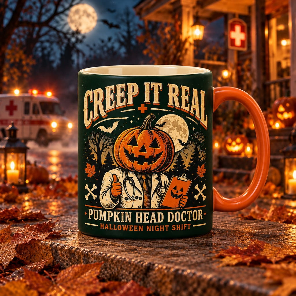 Mug Creep It Real Pumpkin Head Doctor Halloween Coffee Drinkware for ...