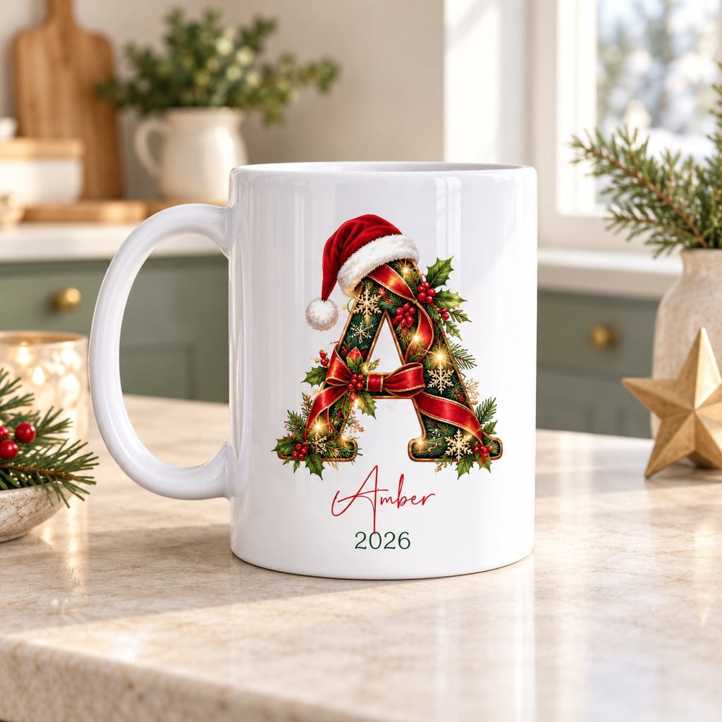 Mug Custom Name Christmas Alphabet, Coffee Cup for Her - Walmart.com