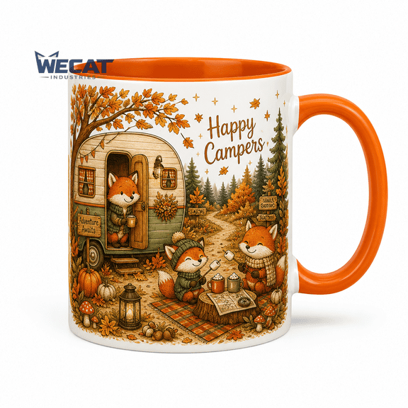 Mug Cute Fox Camping Fall Campfire Coffee Cup for Campers