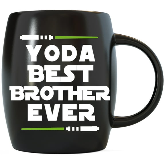 Mug A Day Yoda Best Brother Ever Funny Brother Coffee Mug Graduation Gifts for Brother from Sister Mom Dad Friend Gag Gifts for Brother for Christmas Birthday Fun Cup For Bro Black 16oz