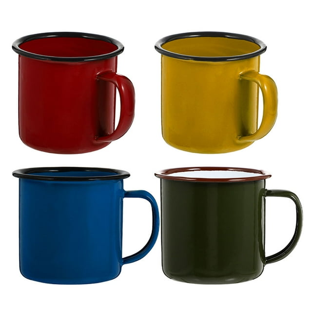 Mug Enamel Cup Coffee Camping Drinking Mugs Water Vintage Tumbler Tea