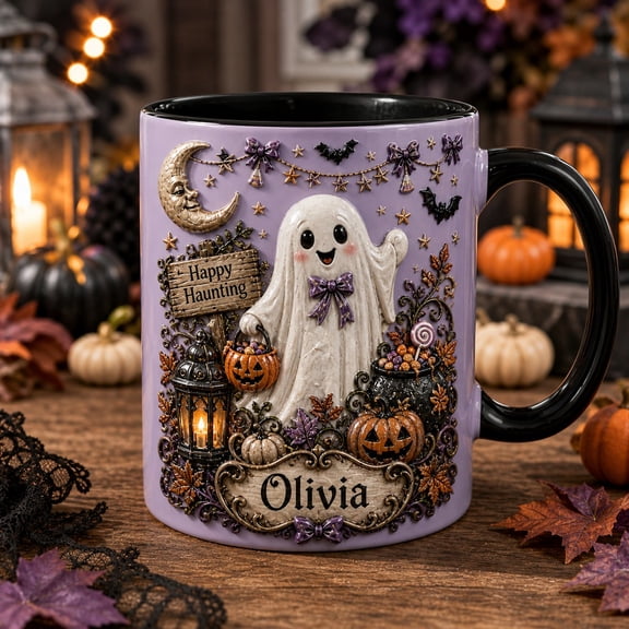 Mug Friendly Ghost Halloween Ceramic Coffee Cup for Fall Sips and Spooky Season Gifts